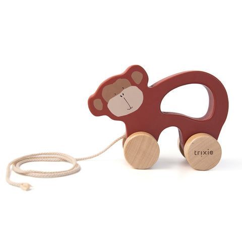 Trixie:Wooden pull along toy - Mr. Monkey