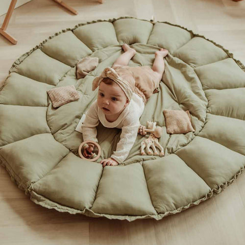 Play&Go - Bloom Organic Playmat and Storage Bag - Meadow Green