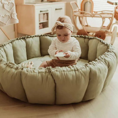 Play&Go - Bloom Organic Playmat and Storage Bag - Meadow Green