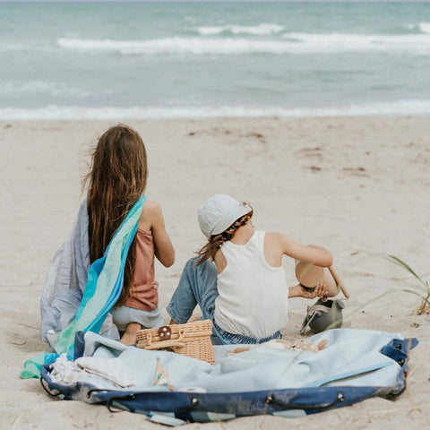 Play&Go - Outdoor Playmat and Storage bag - Blue Green Stripes