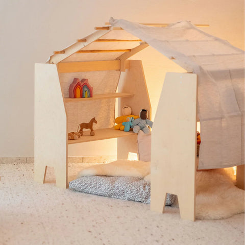 Grimms SHIZU Playstand with Roof and Linen (Additional Charges: Freight and customs charges will be added)