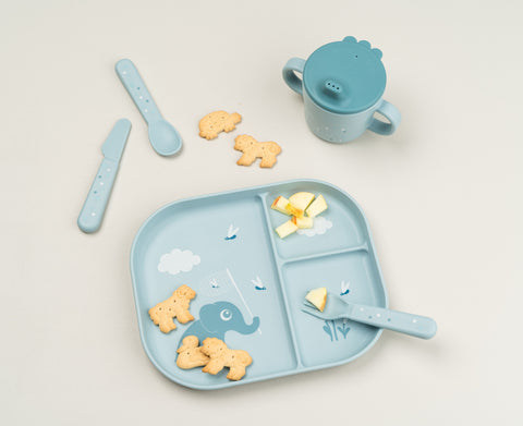 Foodie Compartment Plate Elphee Blue