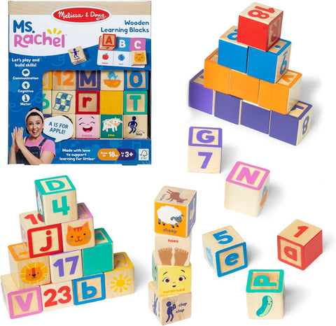 Ms. Rachel Wooden Learning Blocks + Activity Cards