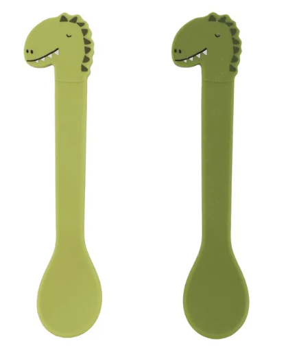 First Baby Silicone Feeding Spoon - Pack of 2 - Mr. Dino