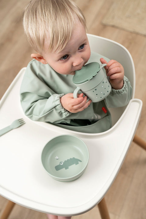 Sleeved Pocket Bib Croco Green