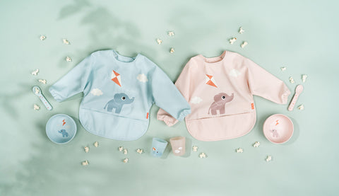 Sleeved Pocket Bib Playground Blue