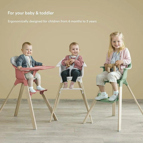 Stokke - Clikk High Chair Bamboo Legs - Cloud Grey
