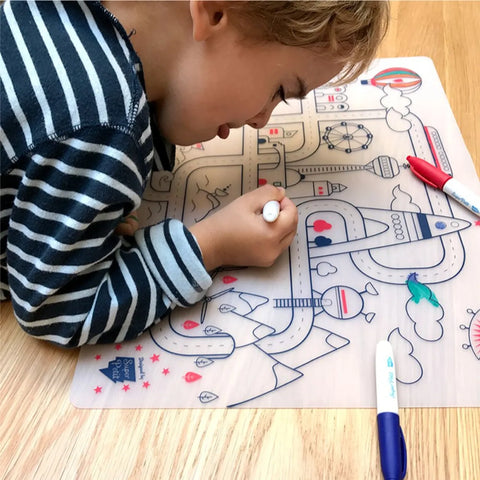 City Circuit Colouring Playmat