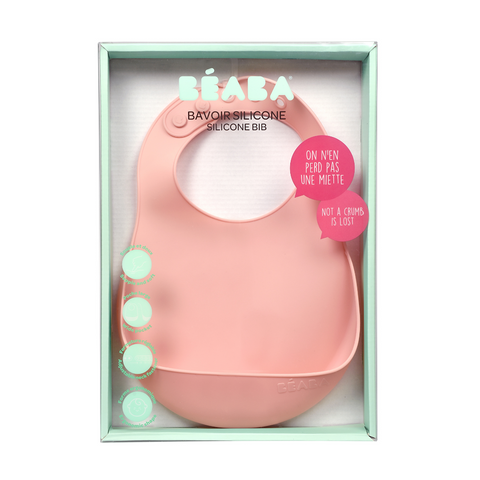 BEABA Silicone Bib Old Pink