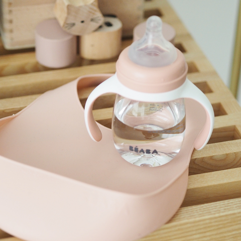 BEABA Silicone Bib Old Pink