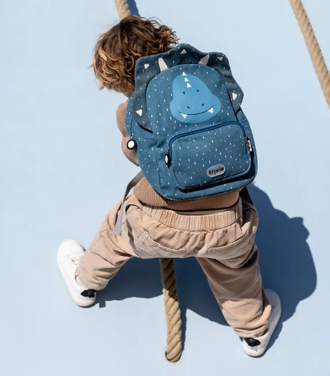 Trixie - School Essential Set -  Backpack 12-Inch/7.5L + Stainless Steel Bottle 500ml - Mr. Triceratops