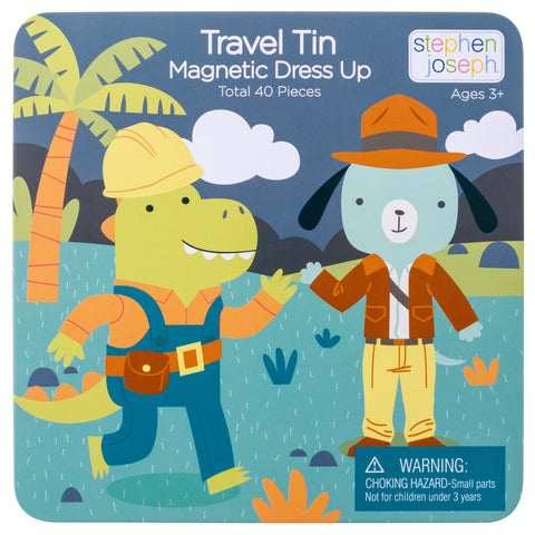 Travel Tin Magnetic Dress Up Doll - Dino and Dog