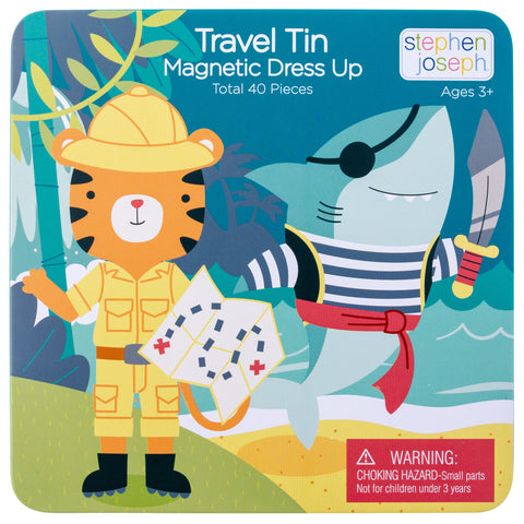 Travel Tin Magnetic Dress Up Doll - Shark And Tiger