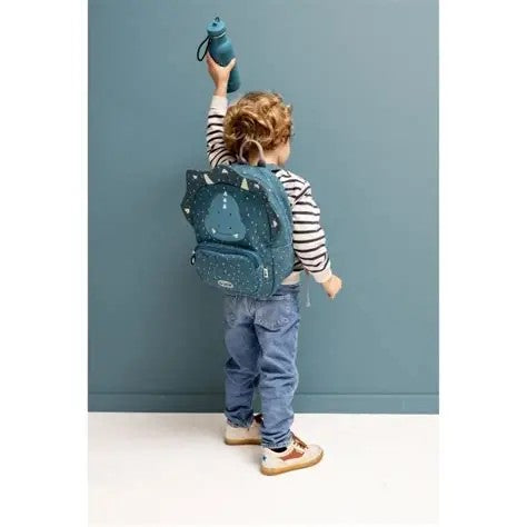 Trixie - School Essential Set of 3 - Backpack Regular 12-Inch/7.5L + Leakproof Lunch Box with Clips + Stainless Steel Water Bottle 500ml - Mr. Triceratops
