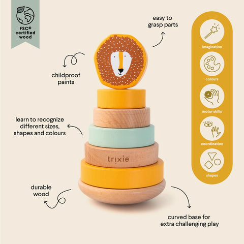 Trixie:Wooden stacking toy - Mr. Lion