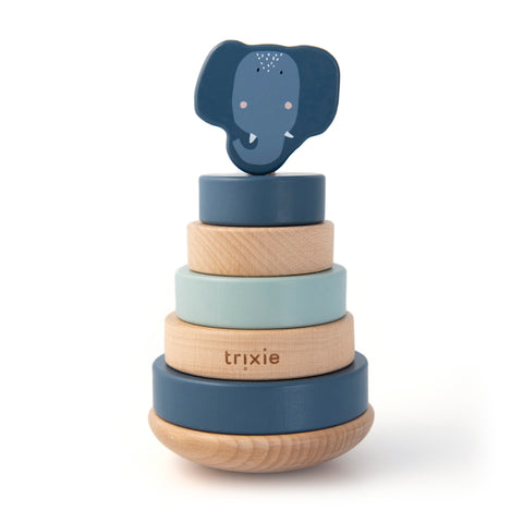 Trixie - Wooden stacking toy - Mrs. Elephant