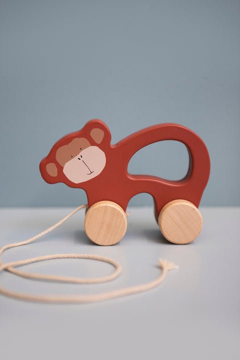 Trixie:Wooden pull along toy - Mr. Monkey