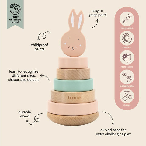 Trixie - Wooden Stacking toy - Mrs. Rabbit