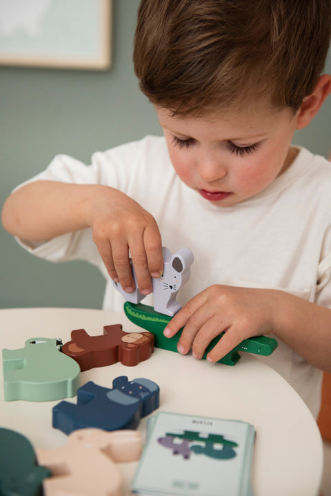 Trixie - Wooden animal stacking game