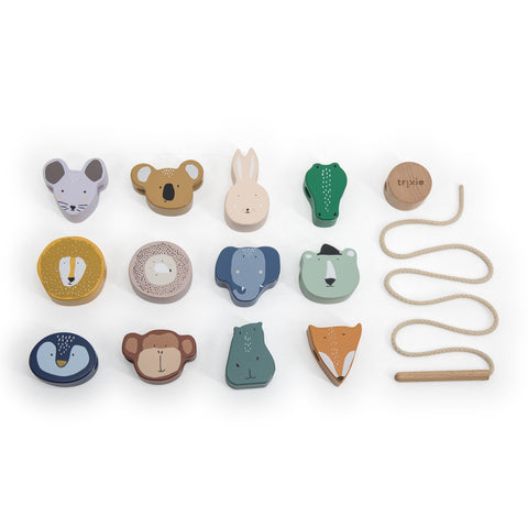 Trixie - Wooden animal lacing beads