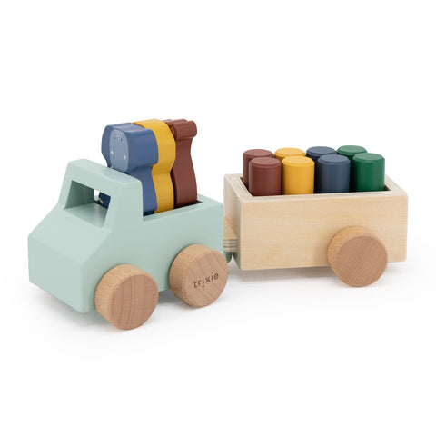 Trixie - Wooden animal car with trailer