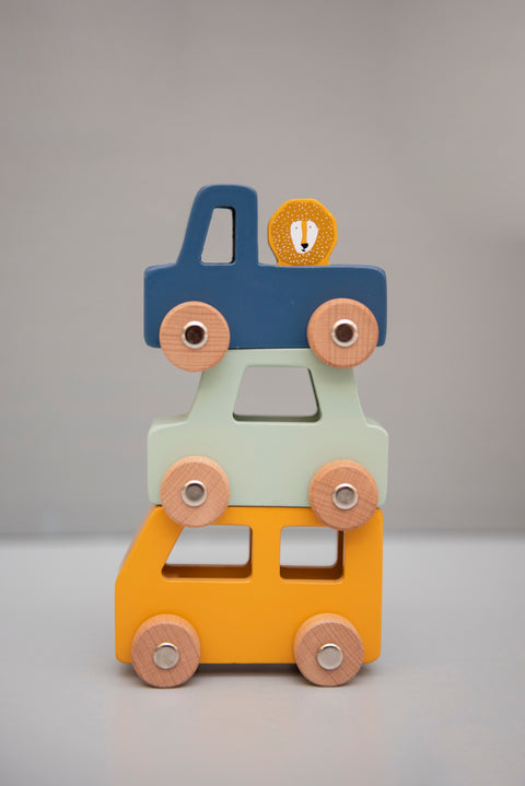 Trixie - Wooden animal car set