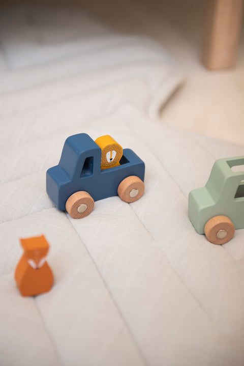 Trixie - Wooden animal car set