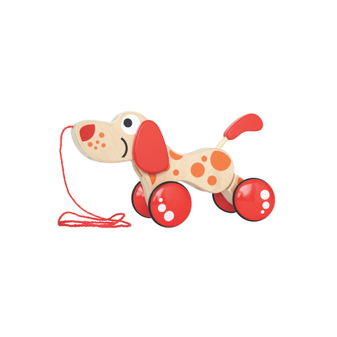 Hape - Puppy Push & Pull Walk-A-Long Wooden Toy