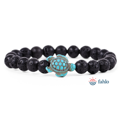Fahlo The Journey Bracelet Sea Turtle Lava Stone