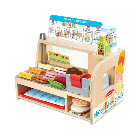 Wooden Slice & Stack Sandwich Counter