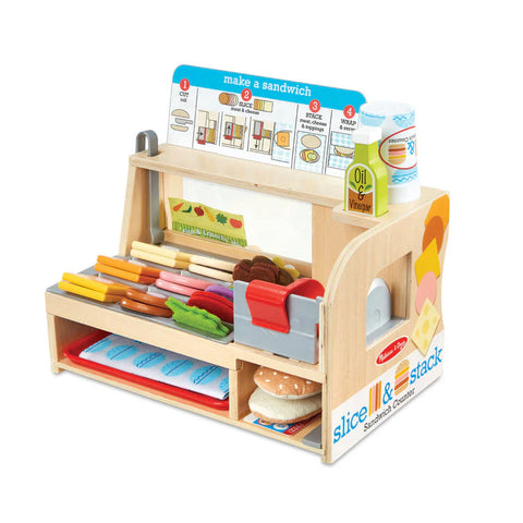 Wooden Slice & Stack Sandwich Counter