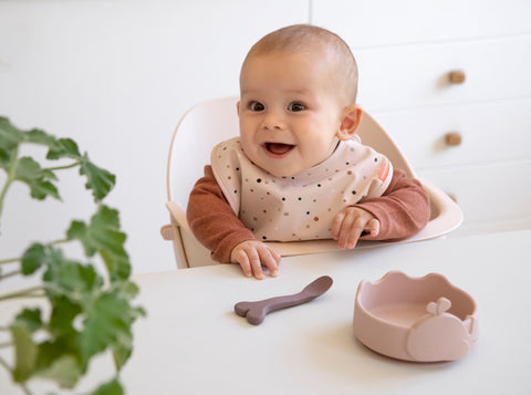 Silicone Stick&Stay Bowl & Baby Spoon Wally Powder