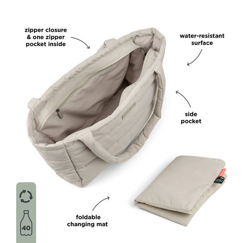 Quilted Changing Tote Bag Sand