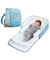 MOON Travalo - Travel Baby Bed & Backpack- Deer- Portable Baby Bed -blue