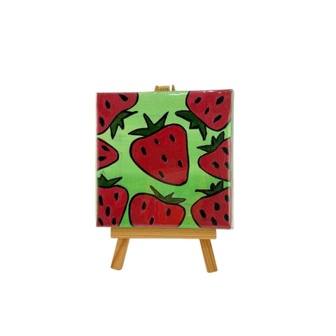 canvas strawberry painting 