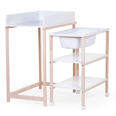 Childhome Changing Table + Bath + Wheels - Complete Set