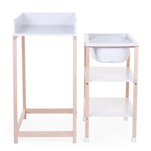 Childhome Changing Table + Bath + Wheels - Complete Set