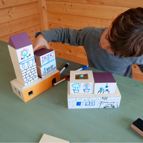 City Walls - Magnetic wooden houses