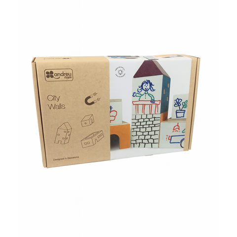 City Walls - Magnetic wooden houses