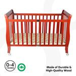 MOON Wooden Foldable Baby Crib (129X69X96 cm) -Brown