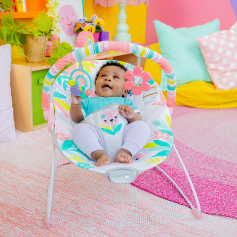 Bright Starts - Rainforest Vibes Vibrating Bouncer with Toy Bar