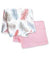 MOON Organic Muslin Wrap/ Swaddle-feather Print & Pink.