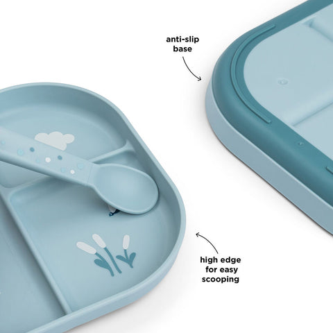 Foodie Compartment Plate Elphee Blue