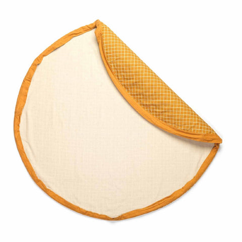 Play&Go - Playmat and Storage bag Organic - Grid Mustard