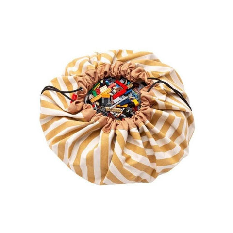 Play and Go - Playmat and Storage bag - Stripes Mustard