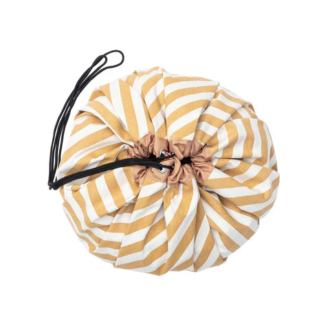 Play and Go - Playmat and Storage bag - Stripes Mustard