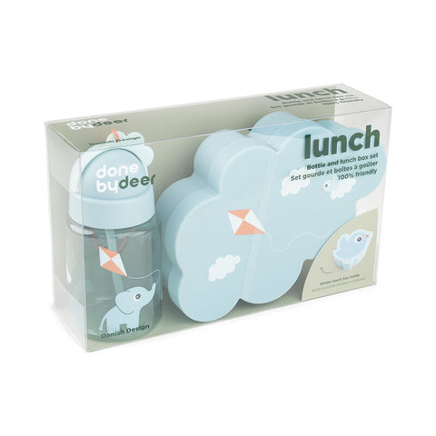 Lunch & Snack Box W/Straw Bottle Playground Blue