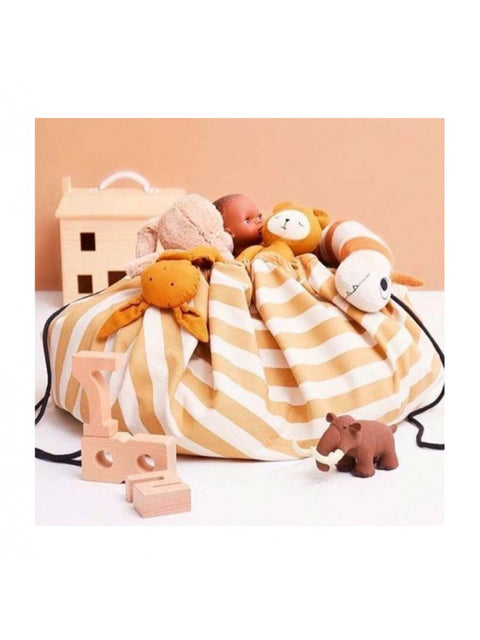 Play and Go - Playmat and Storage bag - Stripes Mustard