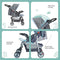 MOON Trek - One Fold Stroller - Blue