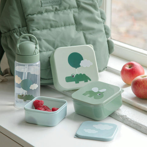 Snack Box Set 3 Pcs Happy Clouds Green